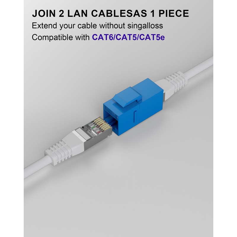 VANDESAIL RJ45 Coupler Cat6 Keystone Jack 20-Pack, Female to Female