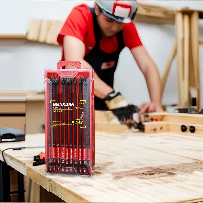 Geinxurn Impact Tough 6 in. #2 Phillips Screwdriver Bits Set,10