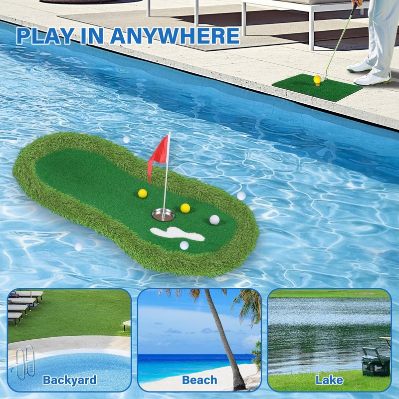 Mosoyolo Floating Golf Green for Pool Large Size 47" x