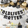 Old Lives Matter Banner 16 Feet Glitter Black Pre Strung