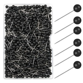 Pack of 600 Push Pins, Black Round Head Pins, Map Push Pins, Push Pins with Steel Tip, Reusable Pins for Pin Board, Card, Photo Wall, Craft, Marking