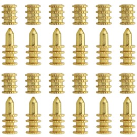 Table Pin FMHXG 12 Sets Gold Metal Table Pins Dowels, Table Bolt Sleeve Connectors, Table Leaf Pins Dowels with Sockets, Table Top Leaf Alignment Pins, Table Bolt Sleeve Connector