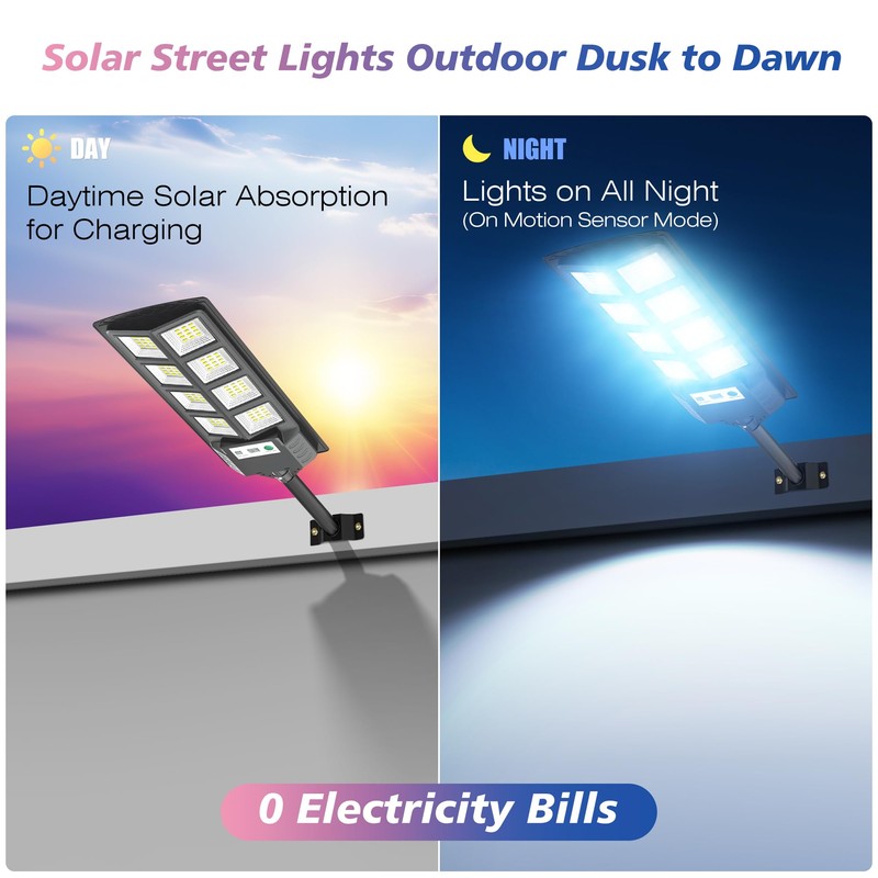 WYWNA Solar Lights Outdoor, 6000K LED Solar Lights Outdoor Waterproof,
