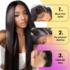 VCVVCV 28 Inch Straight Wig Human Hair 13x6 Hd Lace