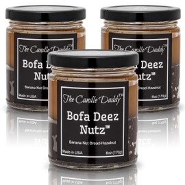 3 Pack Candles- Bofa Deez Nutz- Funny Banana Nut Bread/Hazelnut Scented