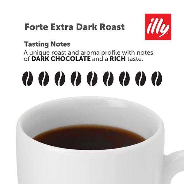 illy K-Cup Pods Forte Extra Dark Roast Coffee for Keurig Brewers, 10 Ct