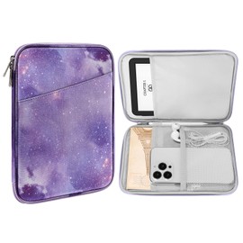 MoKo 6-7" Kindle Sleeve Bag for 7" Kindle Colorsoft Signature Edition, All-New 6" Kindle 11th Gen 2022/10th Gen 2019/8th Gen 2016, 6.8" Kindle Paperwhite 11th/10th Gen 2021/2018,Starry Purple