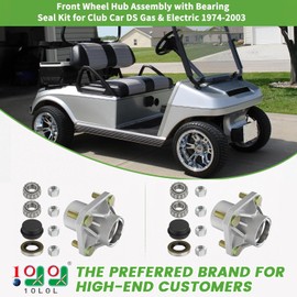 10L0L Golf Cart Front Wheel Hub Assembly Kit with Bearing Seals for Club Car DS 1974-2003, OEM:11011102, 1011153, 1011889, 1011892, 1011894,LM11949 (Pack of 2)