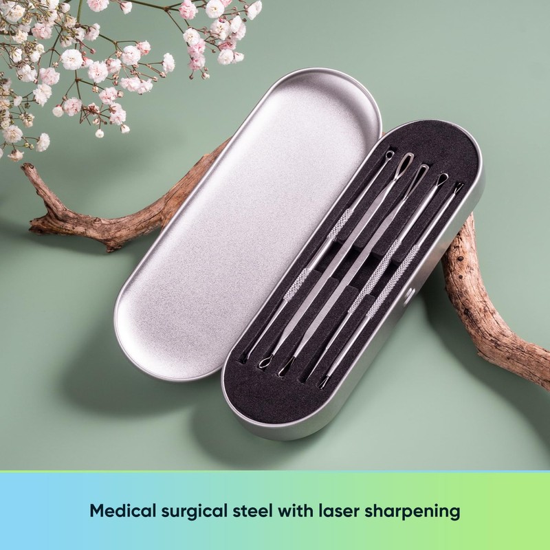 Ultimate Blackhead Removal Skincare Tools Set, Vidal Loops, Uno Spoon,