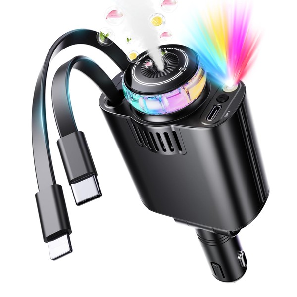 Luienao [Upgraded Car Chargers] Retractable Car Charger Adapter with USB