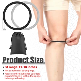 Foilswirl 2 Pcs Silicone Patella Knee Band for Basketball Patella Tendon Support Knee Pain Running Tendon Brace Support Strap (Black and Gray,M)