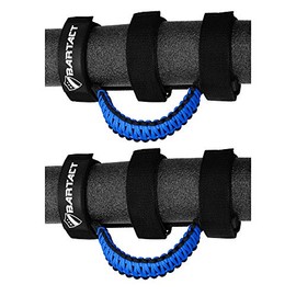 Bartact Roll Bar Grab Handles Compatible with Jeep Wrangler JL, JK, TJ, YJ, and Gladiator 1955–2023 Upgrade Metal Buckle, Strong & Durable Paracord Grip Handles for Roll Bar - Black/Royal Blue