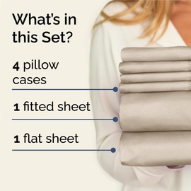 King 6 Piece Sheet Set - Breathable & Cooling Sheets - Hotel Luxury Bed Sheets - 1 Flat Sheet, 1 Fitted Sheet & 4 Pillowcases - Deep Pocket - Easy Fit - Comfy, Soft & Wrinkle Free - King Wheat Sheets