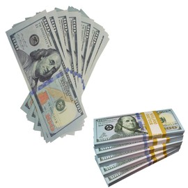 Play Money Dollar, Full Print Old Style Dollars, Copy Money, Play Money Set for Children Shop, Cash Pretend Casino Accessories, Film Play Banknotes Toy, 120 Sheets ($100)