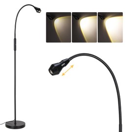 SUNMORY Adjustable LED Beam Floor Lamps for Living Room, Reading Lamp with Flexible Gooseneck, Dimmable Zoomable Spotlight, Work Light, Touch Control, Task Crafting Standing Lamp for Office Bedroom