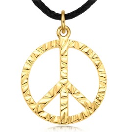 Peace Symbol Anhänger 925 – Handgefertigter Schmuck für Harmonie, Liebe und Freiheit – Hippie Peace Anhänger - Unisex Design für spirituelle Seelen und positive Energie (Silber Vergoldet, Peace)