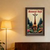 24x36 Wood Grain and Gold Frame Home Beginnings Quote for