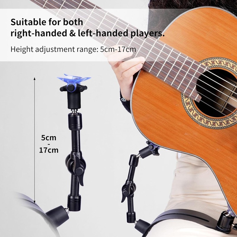 GUITTO - Soporte de guitarra ajustable con ventosa y rótula