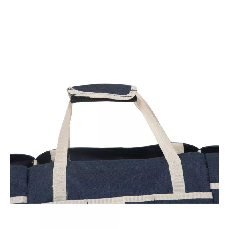 Unbranded 16" Folding Gardening Stool with Detachable Tote, Navy Blue