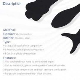 Tablero de Fondo para Fotografía Dental de Silicona Suave, Placa de Contraste Negra Flexible para Toma de Dientes (Juego de 3)
