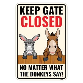 Venicor Donkey Sign Decor - 14 x 9 Inches - Aluminum - Donkey Gifts - Donkey Stuffed Animal Figurine Wall Artwork Halter Sticker Pictures