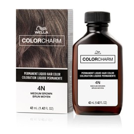 COLORCHARM Permanent Liquid Hair Color for Gray Coverage| 4N Medium Brown | 1.4 Fl Oz