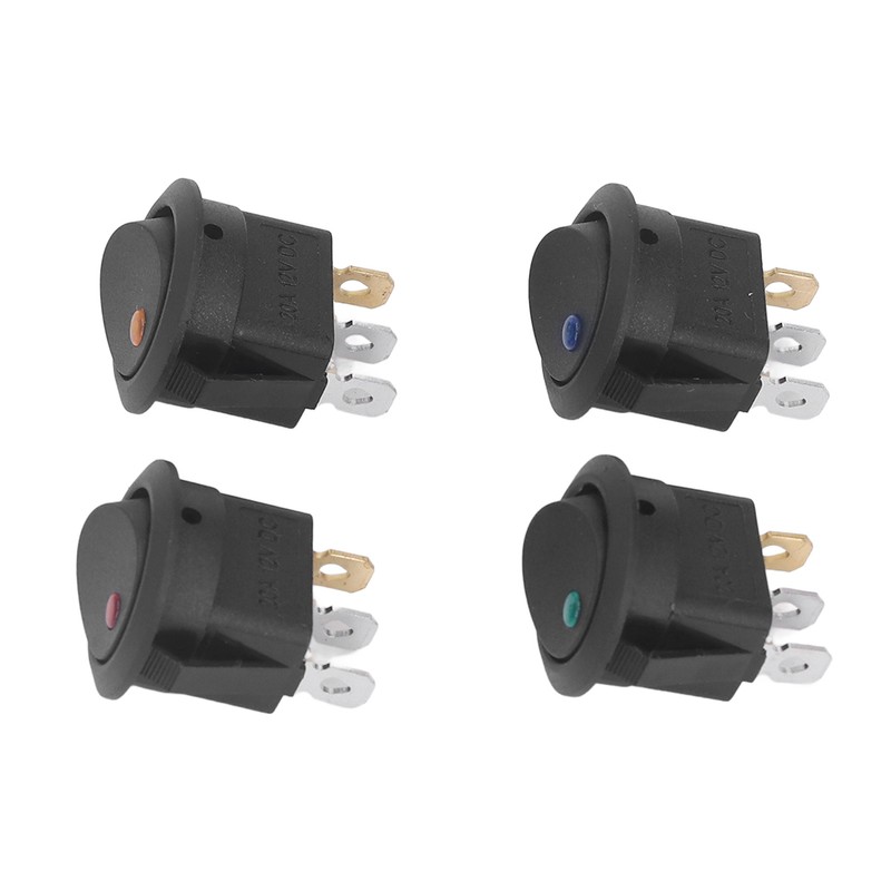 20Pcs 12V Round Rocker Switch LED Light 3 Pin 2