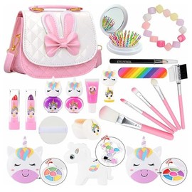 DAQI Juguetes de Maquillaje para Nias, 21 Piezas Set de Maquillaje y Belleza Lavable, Princesa Juego de Simulacin, Regalo de Cumpleaos, Juguetes para 