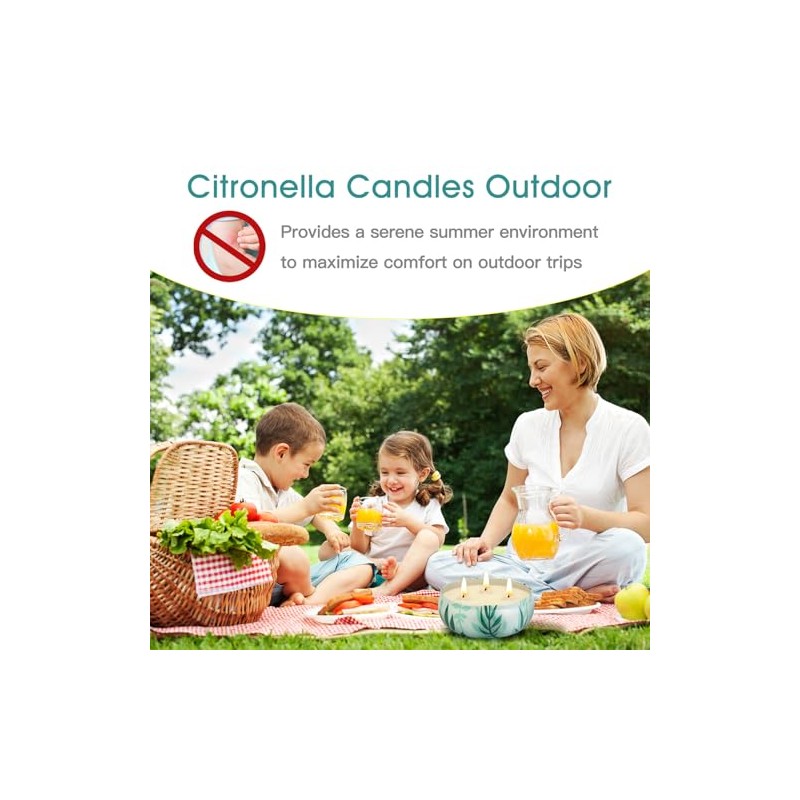 KIYTARBOO Citronella Candles - 3 Pack Large Outdoor Candles