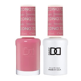 DND Gel Polish Set, Pink Collection, UV/LED Gel Polish and Air Dry Nail Lacquer, Matching Chip-Free Polish Duo, 722 Strawberry Cheesecake, 0.5 Fl Oz