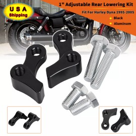 Unbranded Rear 1" INCH Adjustable Lowering Drop Kit For Harley Dyna Super Glide Street Bob