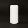 Luminara Flameless Slim Pillar Candle, Flickering Real Flame Effect, Melted