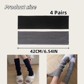 SDXCJY 4 Pairs Knitted Leg Warmers for Women Girls,Lady Fashion Leg Warmers Kids Winter Knitted Crochet Knee Ankle Warmer, Lady Fashion Long Boot Cuff Knee Socks for Ballet Dance Skating. (4, 4pcs)
