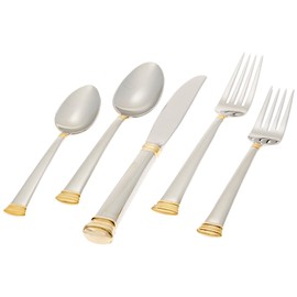 Lenox Eternal Gold Flatware 5-Piece Place Setting, Service for 1 , Stainless -