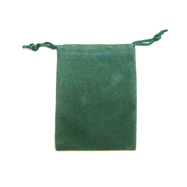 Velvet Favor Bags Pouches w/Drawstrings 3" x 4" (25-Pack) (Green)