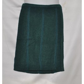 Linea by Louis Dell'Olio Boucle Skirt with Satin Trim Size M Spruce Green