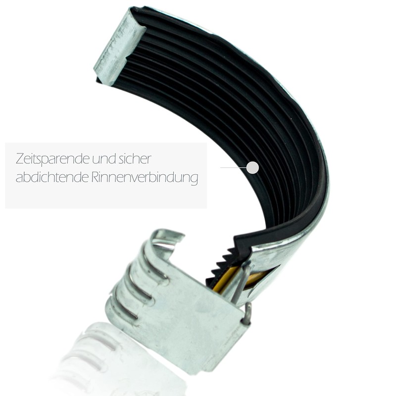 Zinc gutter connector for 33 gutter including bead connector and