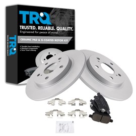 TRQ Rear Brake Pad & Rotor Kit Brake Pads Brake Rotor Ceramic Premium G-Coated Compatible with 2009-2010 Pontiac Vibe 2016 Scion iM 2008-2015 xB 2017-2018 Toyota Corolla iM 2009-2013 Matrix