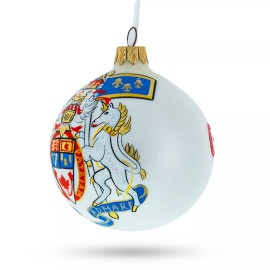 BESTPYSANKY Canada Coat of Arms Glass Ball Christmas Ornament 3.25 Inches