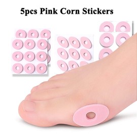 5pcs Pink Corn Stickers Upgraded - Round Stickers Corn Patches Corn Protection Pads Felt Corn Pads Corn Pads for Toe Toe Protector Feet Corn Cushion Pink Men and Women Care Mat Latex Sponge