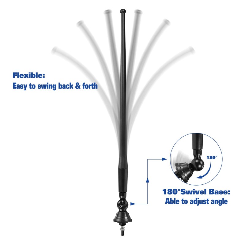 Eightwood Marine Boat Radio Antenna 16 Inch, Rubber Duck Flexible