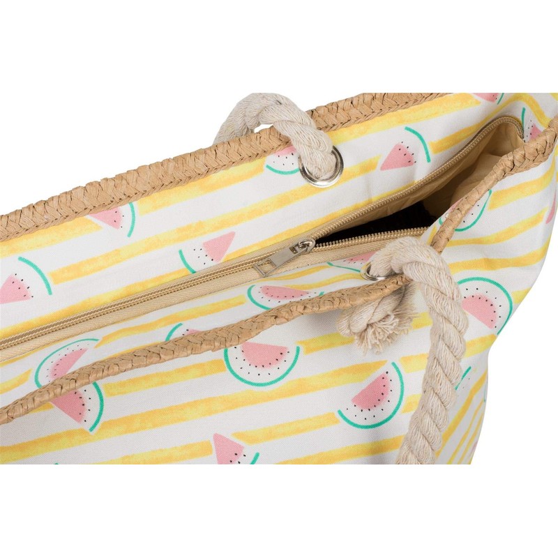 styleBREAKER 02012287 Women's XXL Beach Bag with Stripes and Melon