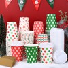 300 Pcs/100 Sets Christmas Coffee Cups with Lids and Sleeves