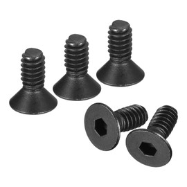QUARKZMAN #6-32x3/8 Inch Flat Head Socket Cap Screws 10.9 Degree Carbon Steel Hexagonal Socket Countersunk Flat Head Screw Bolts Fasteners Full Thread Black Oxide Pack of 20