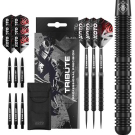 KOTO - Tribute Darts 18 Gram, Black, Incl. KOTO Flights, Shafts & Dart Case