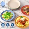 HOTEC 8-Pack 10inch BPA Free Unbreakable Deep Dinner Plates, Wheat