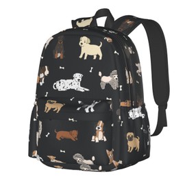 Jbofyee Cute Puppy Dogs Laptop Backpack For Men Women, Lightweight Daypack Bookbag For Daily Commutes Business Travel Hiking