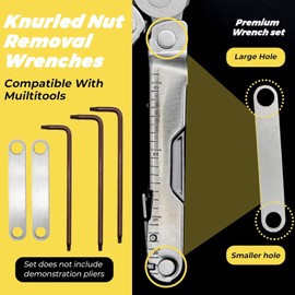 Wrench Set for Multi-Tools - Includes 2 304 Stainless Steel Knurled Nut Wrenches, 2 S2 Steel T10 & 1 T8 Wrenches, Ideal Addition to Multi-Tool Kit for Adjusting Screw Tightness