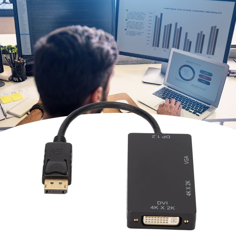 DisplayPort to VGA Video Adapter 3 in 1 Portable DP