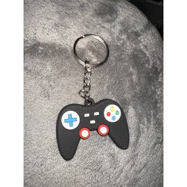Black Game Controller Keychain Charm